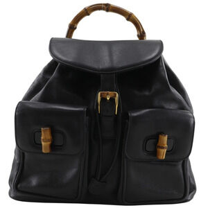 GUCCI Authentic Vintage Black Bamboo Backpack
